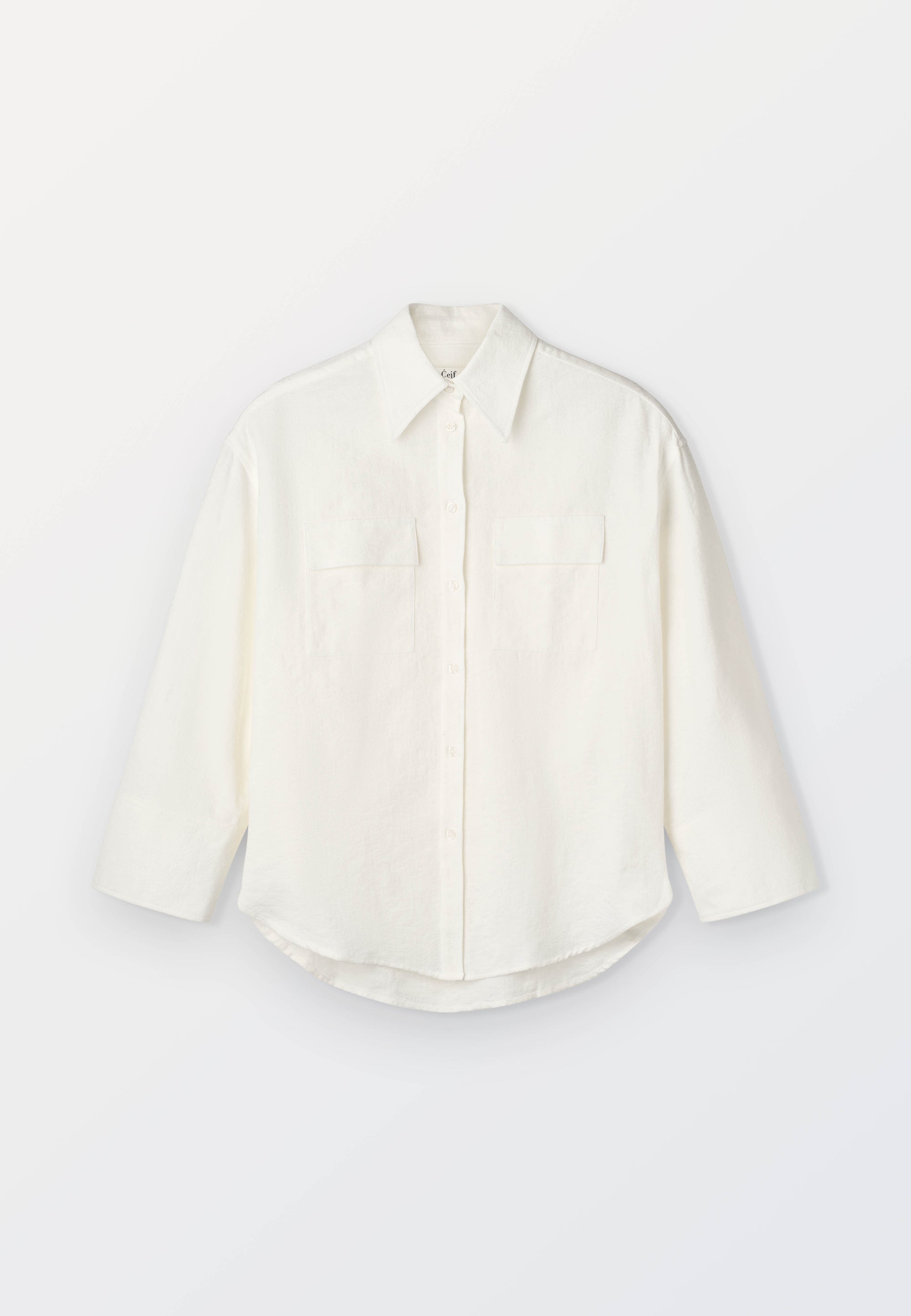 Oversized Women’s Jacquard Shirt – White