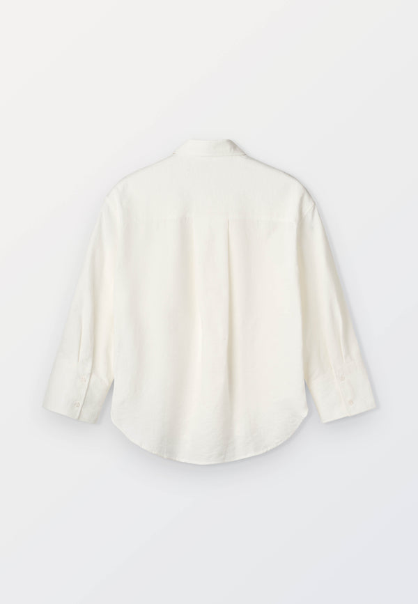 Oversized Women’s Jacquard Shirt – White