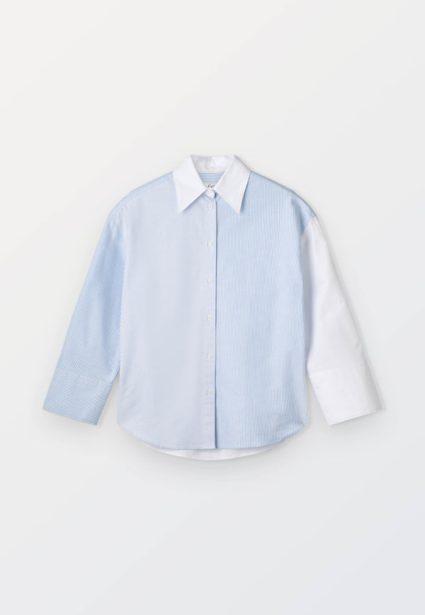 Oversized Women’s Shirt in 100% Organic Washed Oxford  – Mix