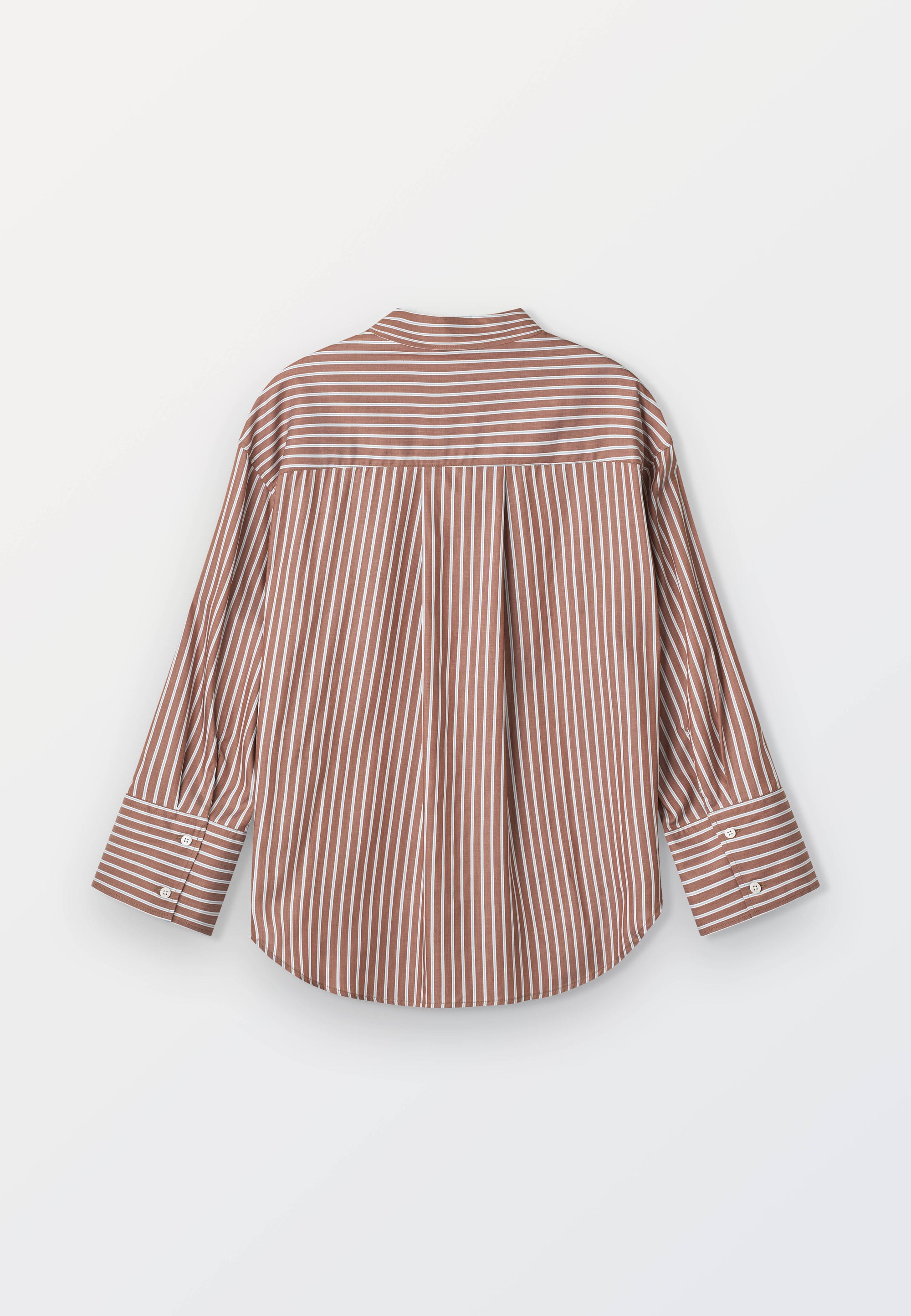 Oversized Women’s Shirt in 100% lyocell  – Brown Stripe