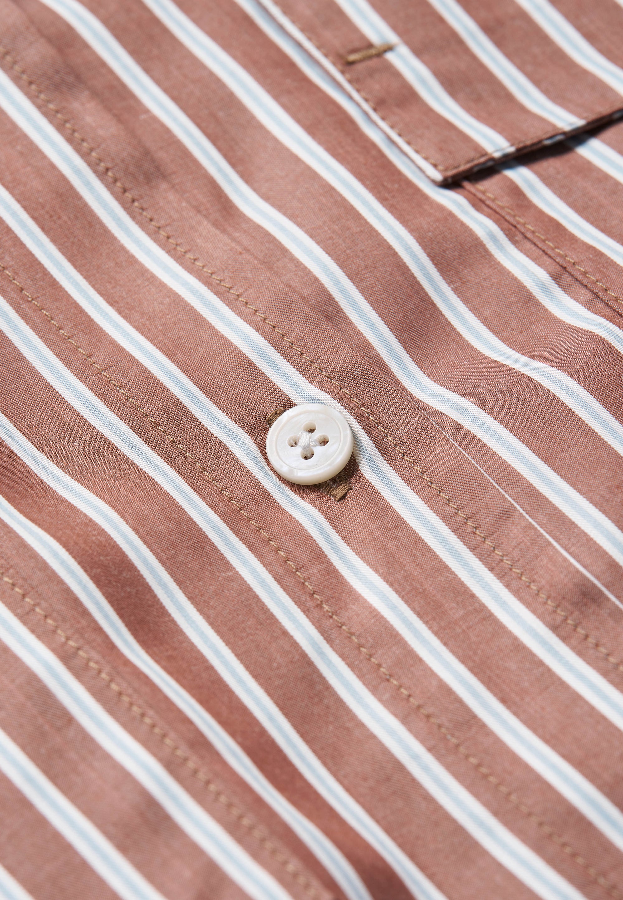 Oversized Women’s Shirt in 100% lyocell  – Brown Stripe