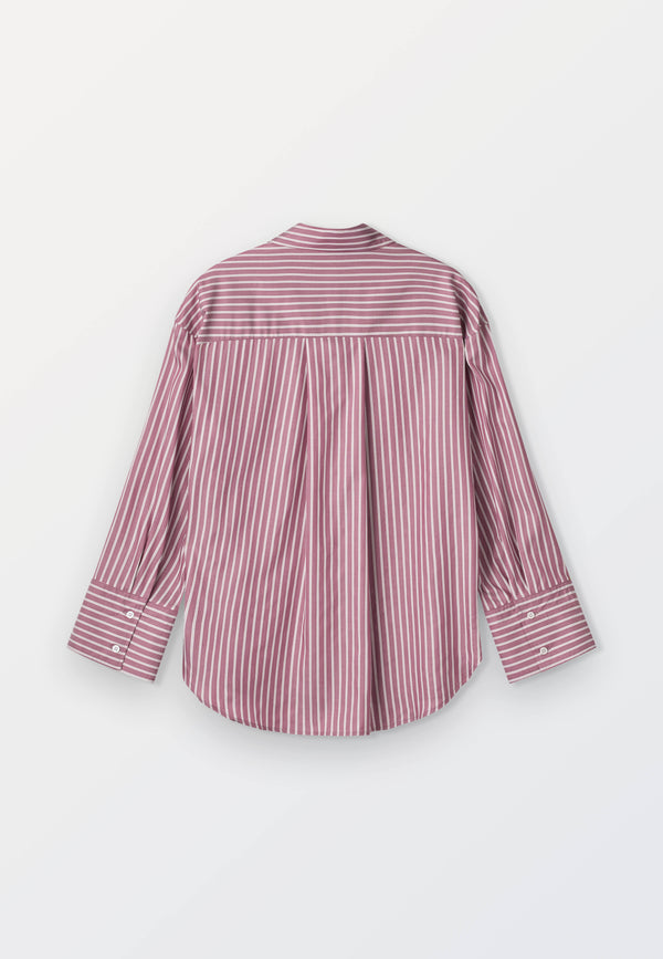 Oversized Women’s Shirt in 100% lyocell  – Purple Stripe