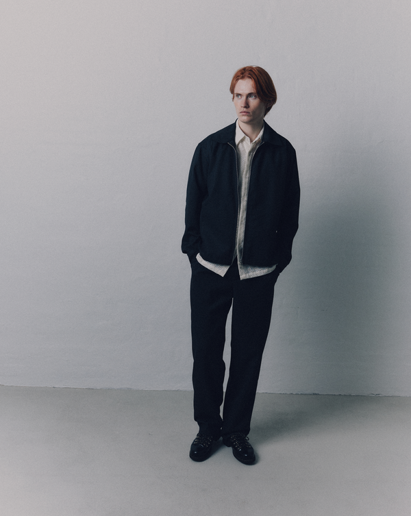 Men’s 2-Way Zipper Twill Jacket - Grey