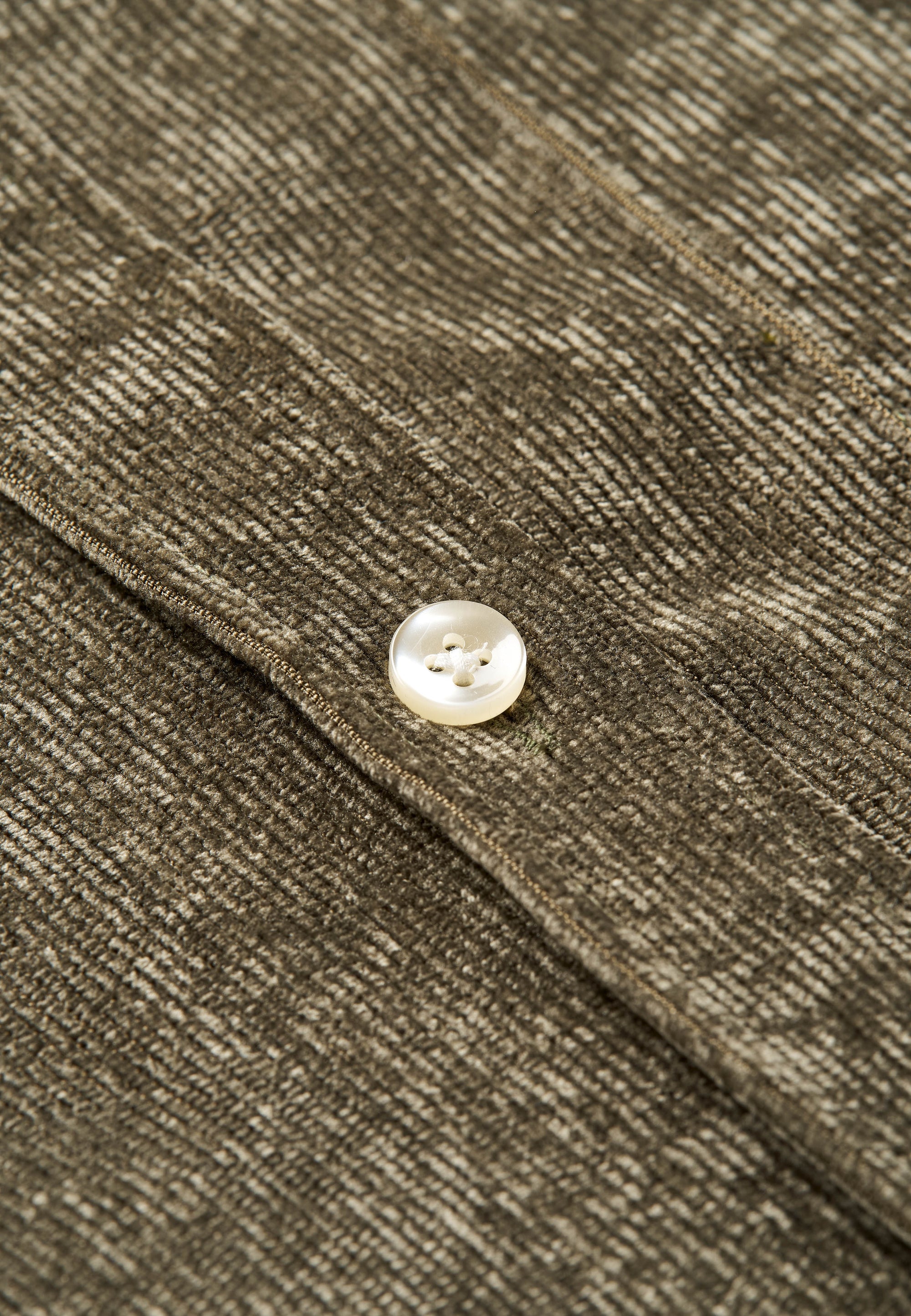 Velvet Cord Women Shirt - Green