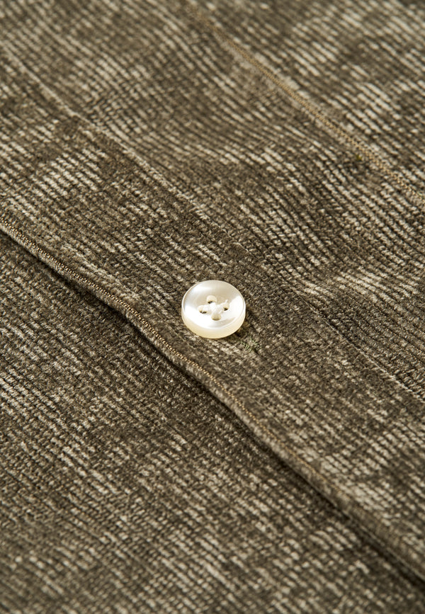 Velvet Cord Women Shirt - Green