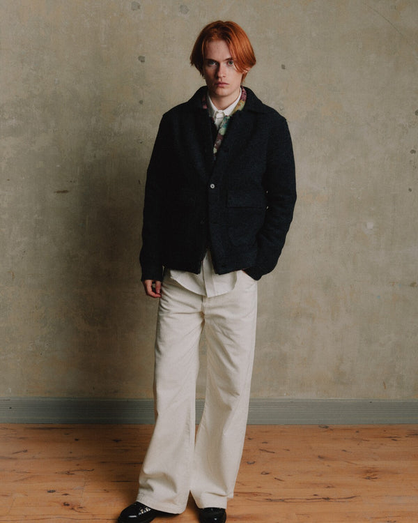 Boiled Wool Overshirt - Black